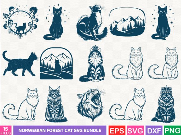 A Designer’s Take on the Norwegian Forest Cat SVG Bundle