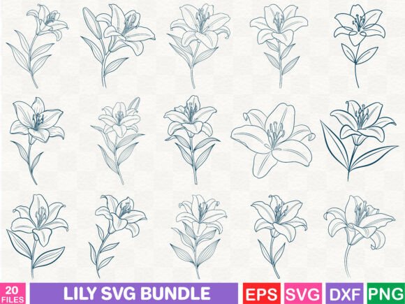 A Lily SVG Bundle Elevates Graphics for Gentle Branding