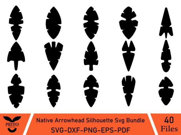 A Native Arrowhead Silhouette Bundle for Crafted Projects