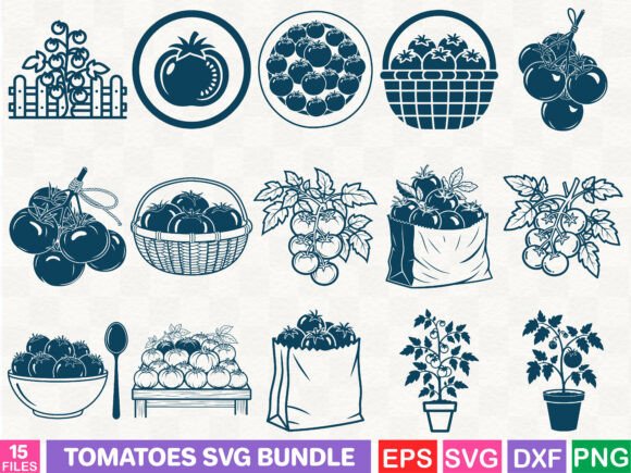 A Tomato SVG Bundle for Craft Graphics and Homegrown Illustrations