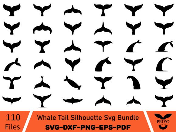 A Whale Tail Silhouette Bundle for Elegant Editorial Graphics