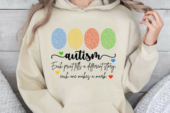 Autism Awareness Fingerprint SVG for Graphics & T-Shirt Designs