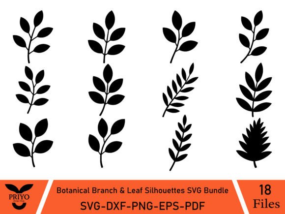 Botanical Branch Leaf SVG Graphics