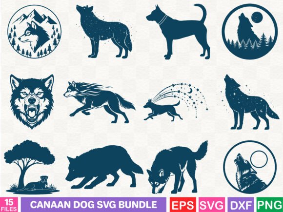 Canaan Dog SVG Bundle for Graphics & Illustrations