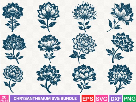 Chrysanthemum Graphics for Elegant Illustrations and Products