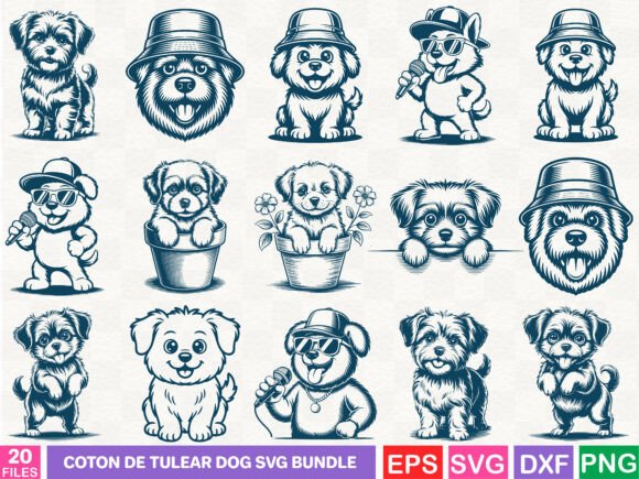 Coton De Tulear Dog SVG Graphics for Commercial Illustrations