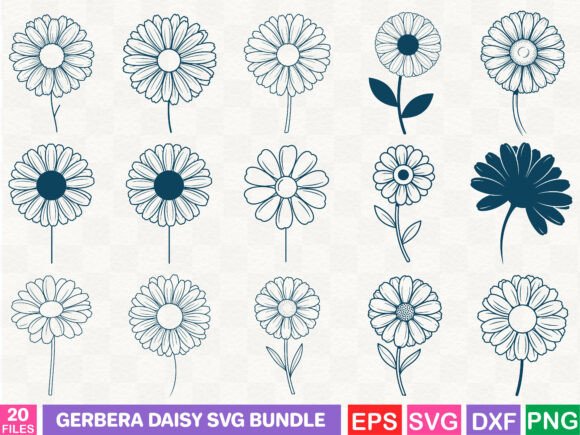 Gerbera Daisy SVG Bundle for Graphics and Illustrations