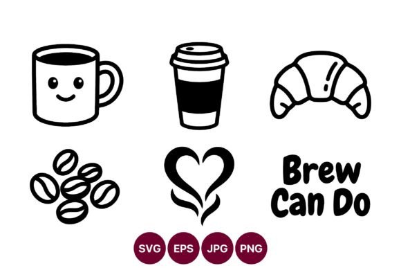 Line Art Coffee Icons for Crafting a Cozy Mood