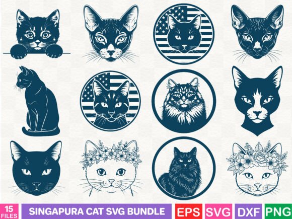 Reviewing the Singapura Cat Graphics Bundle for Editorial Use