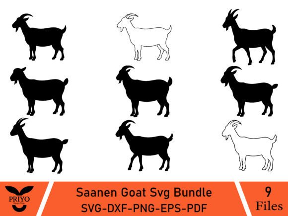 Saanen Goat Graphics Bundle for Craft & Illustration